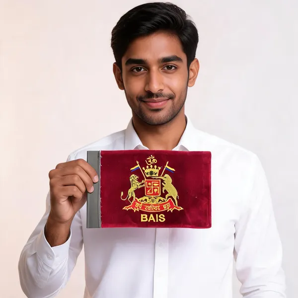 Velvet_Red_Bais_Rajput_Embroidered_Car_Flag