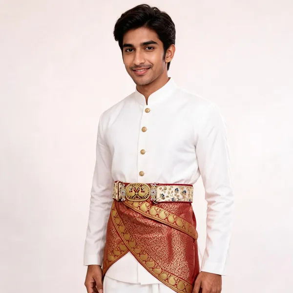 Maroon_Zari_Work_Kamar_Belt_For_Men