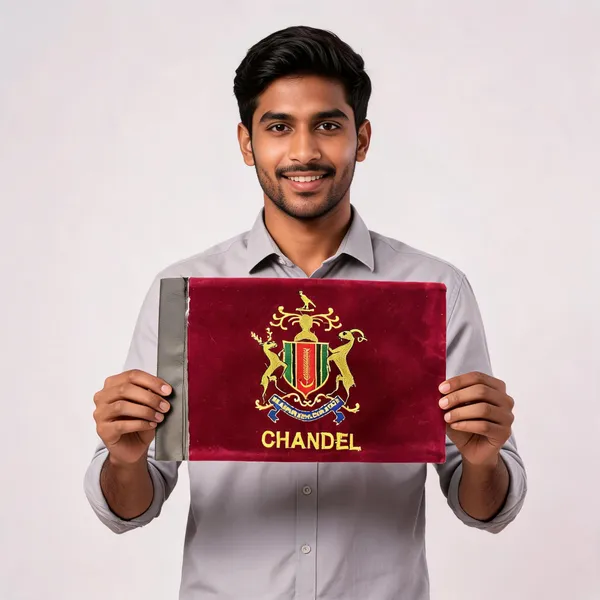 Velvet_Red_Chandel_Rajput_Embroidered_Car_Flag