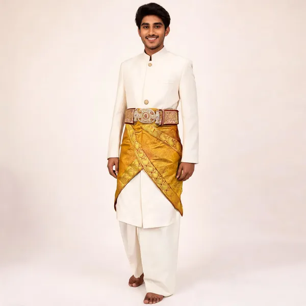 Gold_Banarasi_Jacquard_Woven_Jaalri_Groom_Dhoti