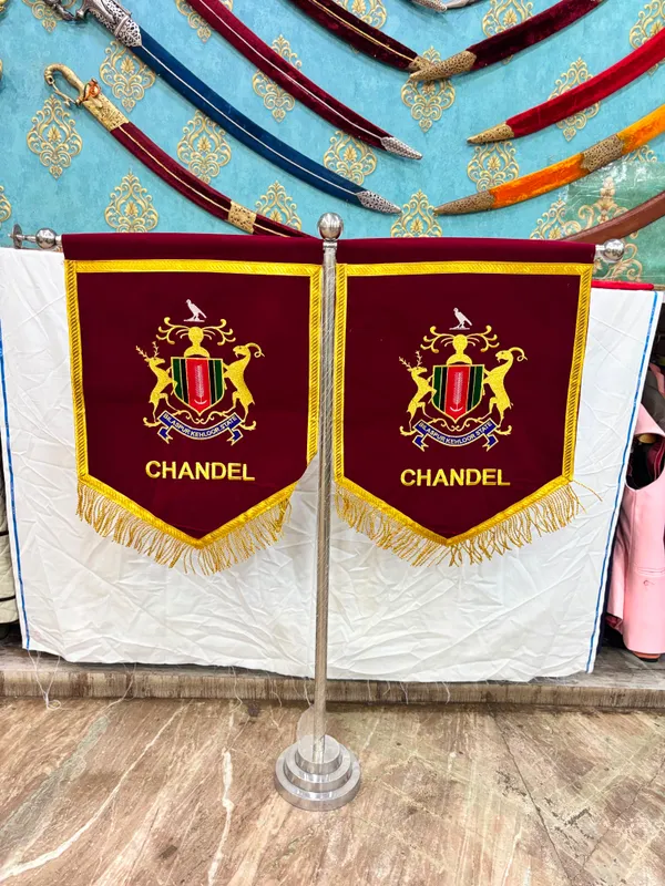 velvet_fabric_embroidery_chandel_rajput_T-stand_flag