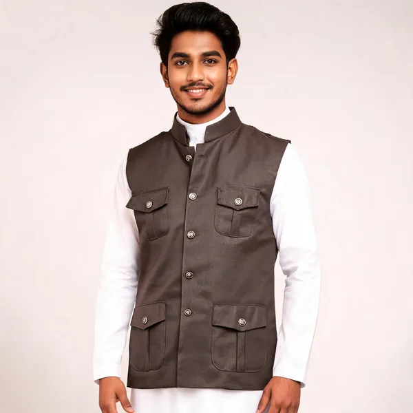 Brown_Matty_Nehru_Collar_Hunting_Waistcoat_For_Men