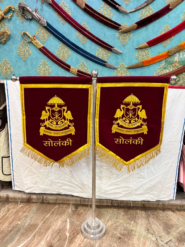 velvet_fabric_embroidery_solanki_rajput_T-stand_flag