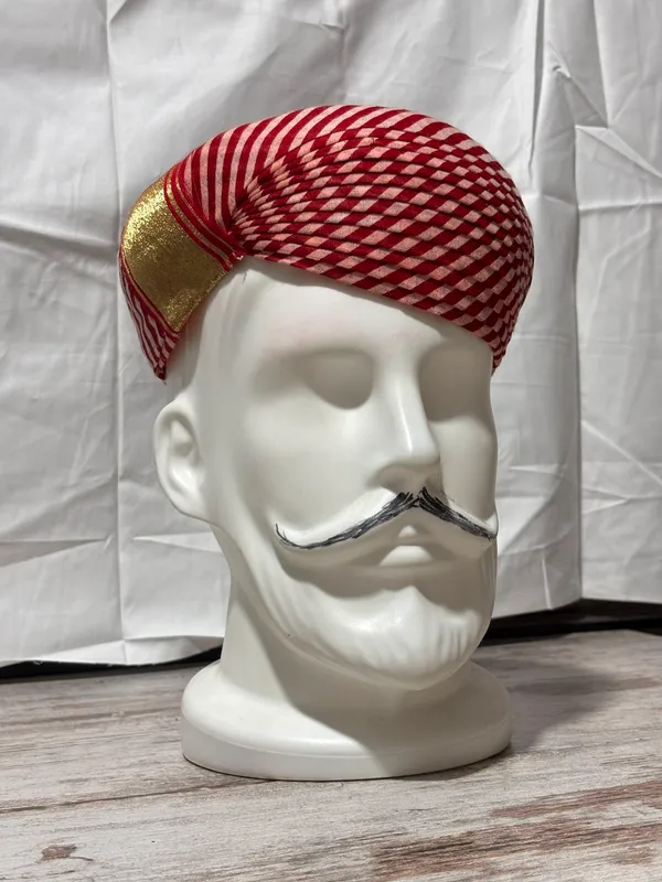 cotton_fabric_Red_Traditional_Patterned_Turban_for_Men