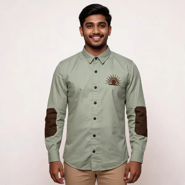 Sage_Green_Cotton_Embroidered_Rajputana_Shirt_For_Men