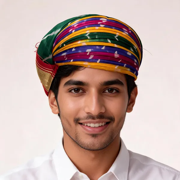 Multicolor_Fabric_Traditional_Turban_For_Men