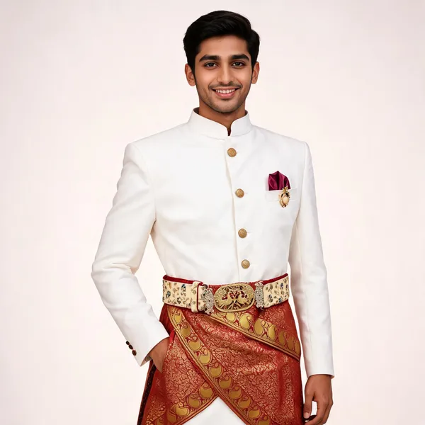 White_Zari_Work_Kamar_Belt_For_Men