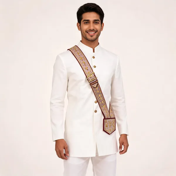 Zardozi_Embroidered_Gold_Aki_Belt_For_Men