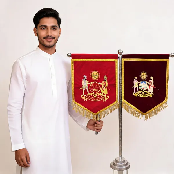Velvet_Embroidered_Mewad_Rajput_T-Stand_Flag