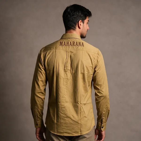 Mustard_Cotton_Regular_Fit_Maharana_Crest_Embroidered_Shirt_For_Men