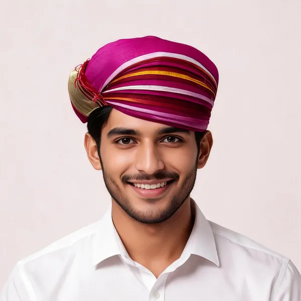 Multicolor_Fabric_Traditional_Turban_For_Men