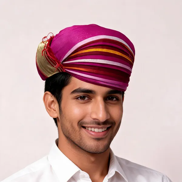 Multicolor_Fabric_Traditional_Turban_For_Men