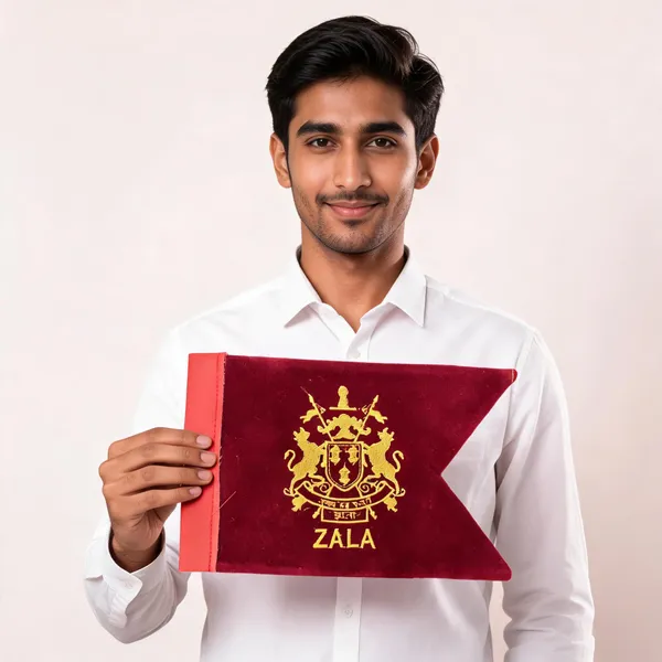 Maroon_Velvet_Zala_Rajput_Car_Flag