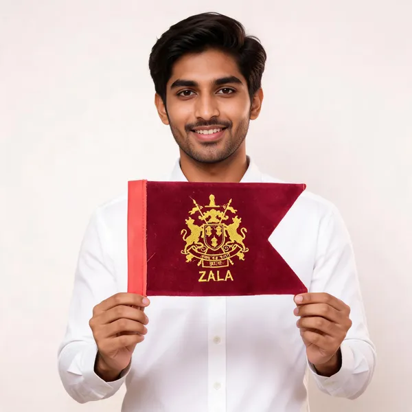Maroon_Velvet_Zala_Rajput_Car_Flag