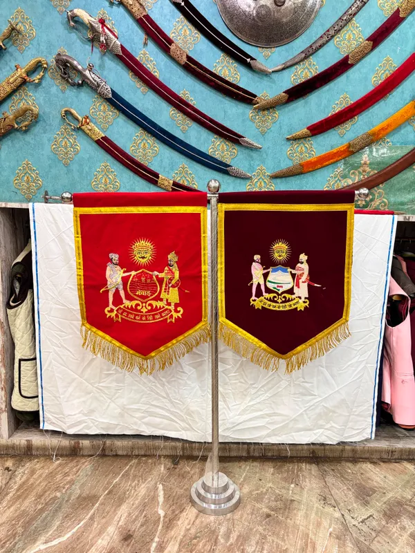 velvet_fabric_embroidery_Mewad_rajput_T-stand_flag