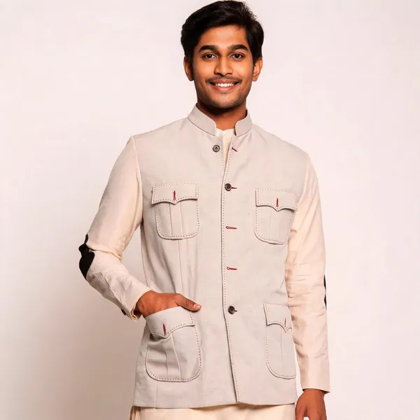 Cream_Matty_Bandhgala_Nehru_Jacket_For_Men