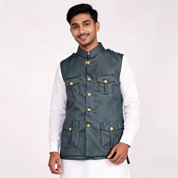 Grey_Matty_Sleeveless_Hunting_Waistcoat_For_Men