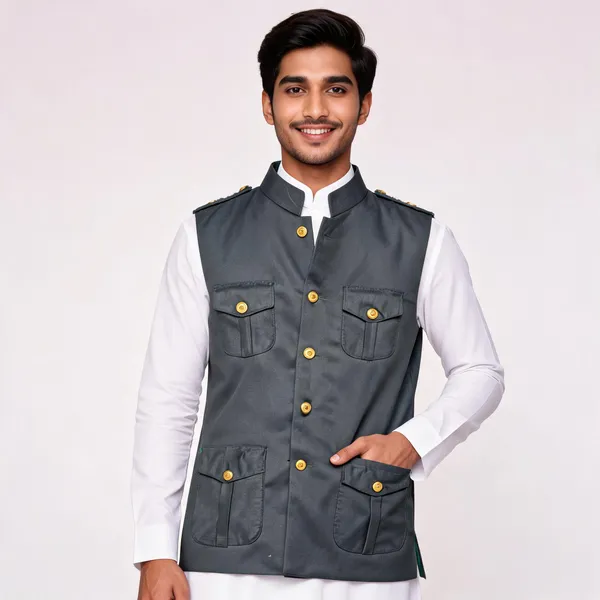 Grey_Matty_Sleeveless_Hunting_Waistcoat_For_Men