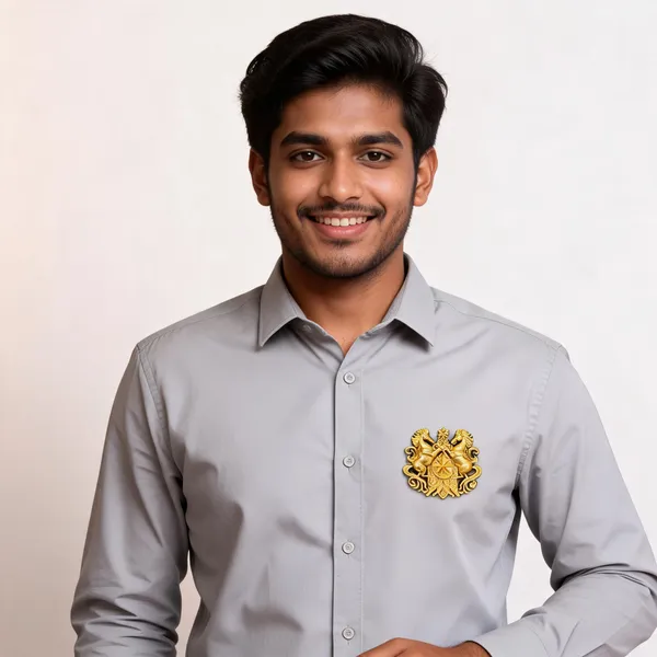 Gold_Metal_Twin_Horse_Crest_Brooch_For_Men