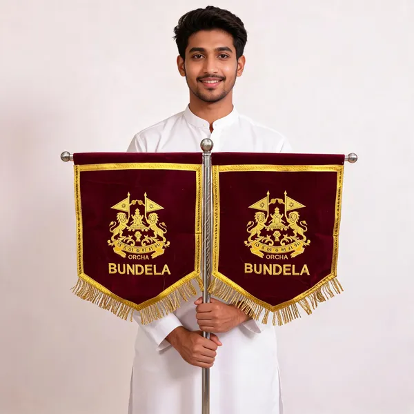 Velvet_Embroidered_Bundela_Rajput_T-Stand_Flag