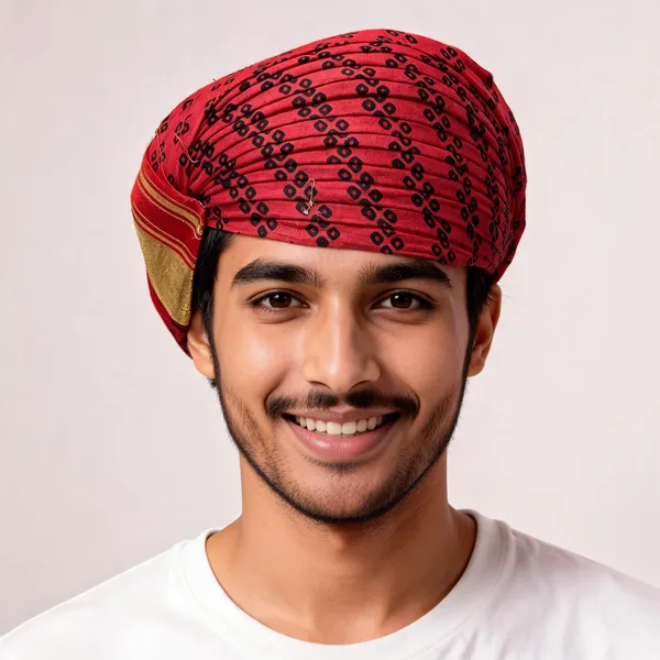 Red_Cotton_Printed_Traditional_Turban_For_Men