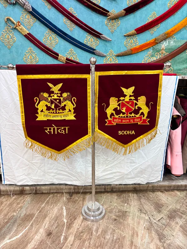 velvet_fabric_embroidery_sodha_rajput_T-stand_flag