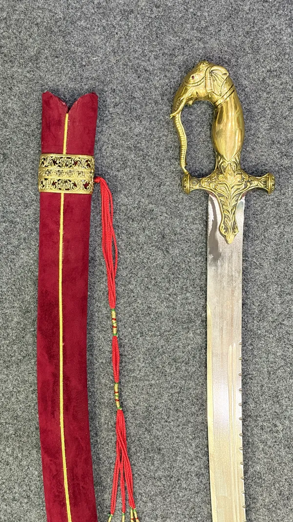 Royal_Elephant-Head_Decorative_Sword_with_Red_Velvet_Scabbard