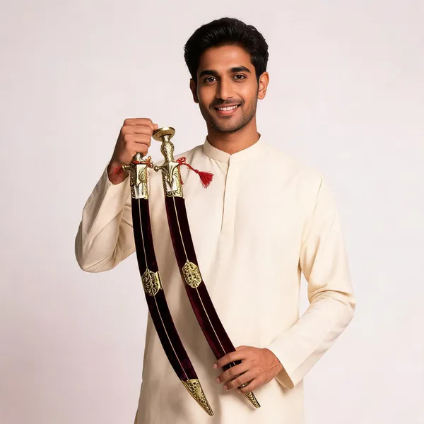 Gold_Metal_Decorative_Talwar_Sword_Set