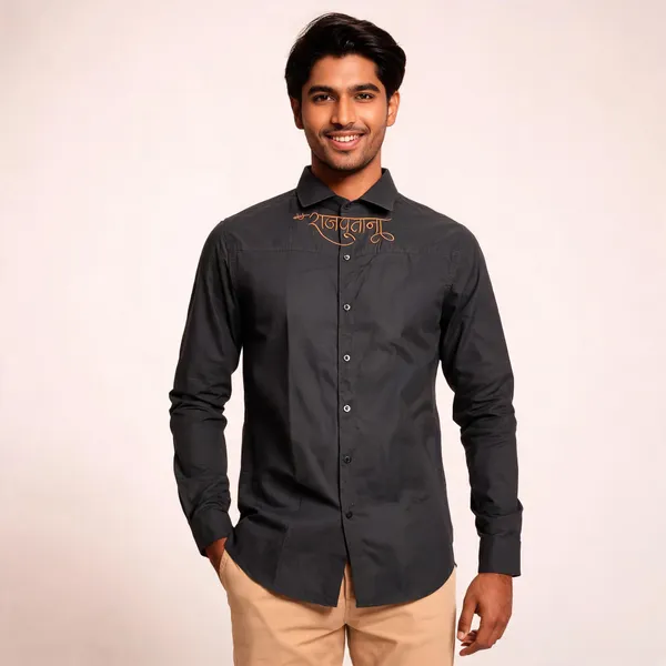 Black_Cotton_Regular_Fit_Rajputana_Devanagari_Script_Shirt_For_Men