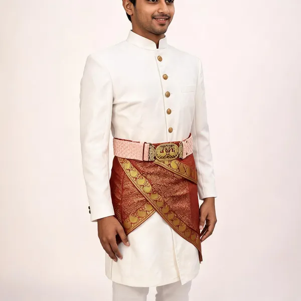 Jari_Work_White_Kamar_Belt_For_Men