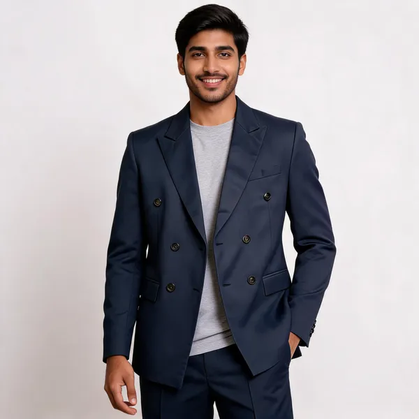 Navy_Cotton_Double_Breasted_Blazer_Coat_Pant_For_Men