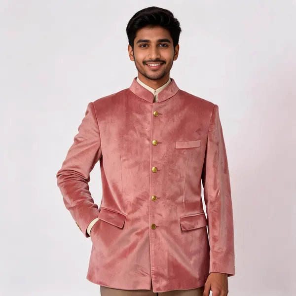 Pink_Velvet_Bandhgala_Jodhpuri_Coat_For_Men