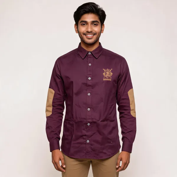Maroon_Cotton_Regular_Fit_Maharana_Crest_Embroidered_Shirt_For_Men