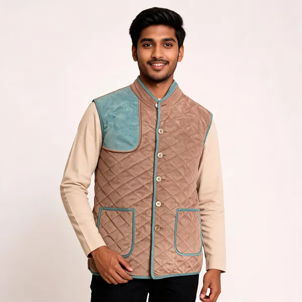 Brown_Matty_Quilted_Sleeveless_Waistcoat_For_Men
