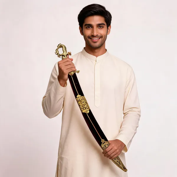 Gold_Black_Metal_Brass_Polish_Decorative_Talvar_Sword