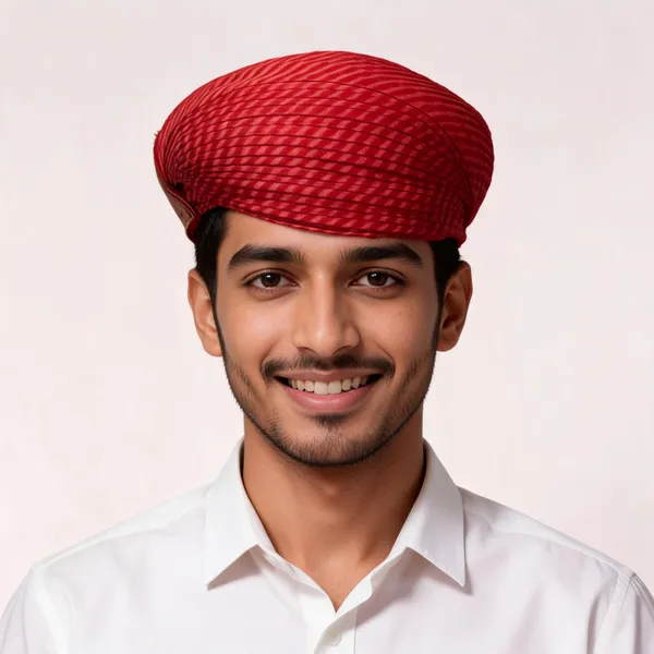 Red_Cotton_Textured_Traditional_Turban_For_Men