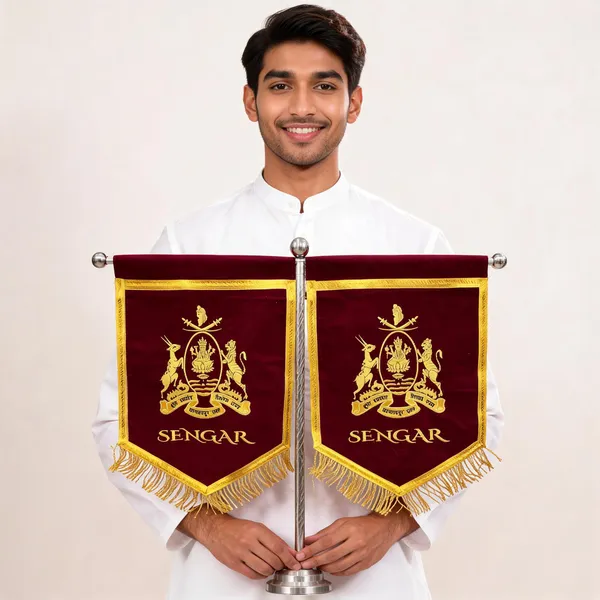 Maroon_Velvet_Embroidered_Sengar_Rajput_T-Stand_Flag