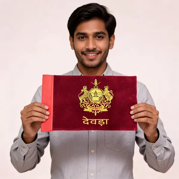 Velvet_Red_Devda_Rajput_Embroidered_Car_Flag
