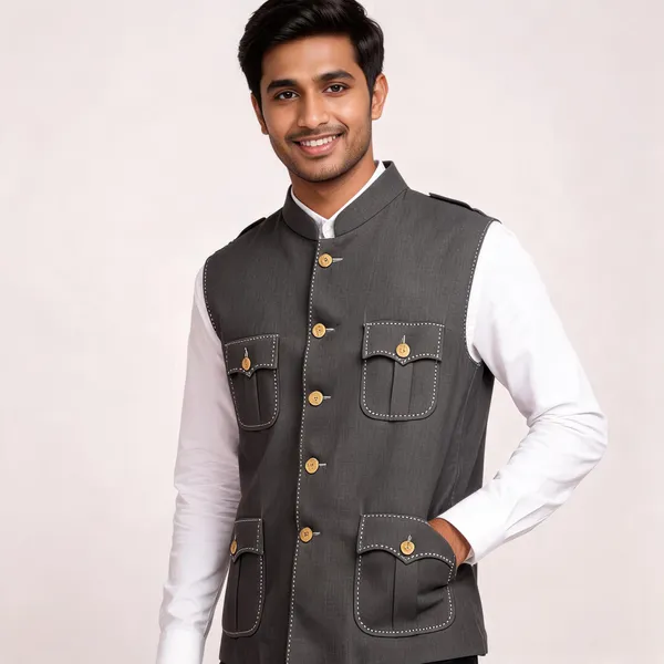 Grey_Matty_Nehru_Collar_Sleeveless_Waistcoat_For_Men