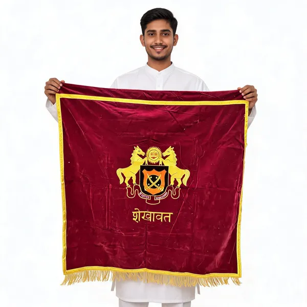 Velvet_Maroon_Shekhawat_Rajput_Embroidered_Banner_Flag