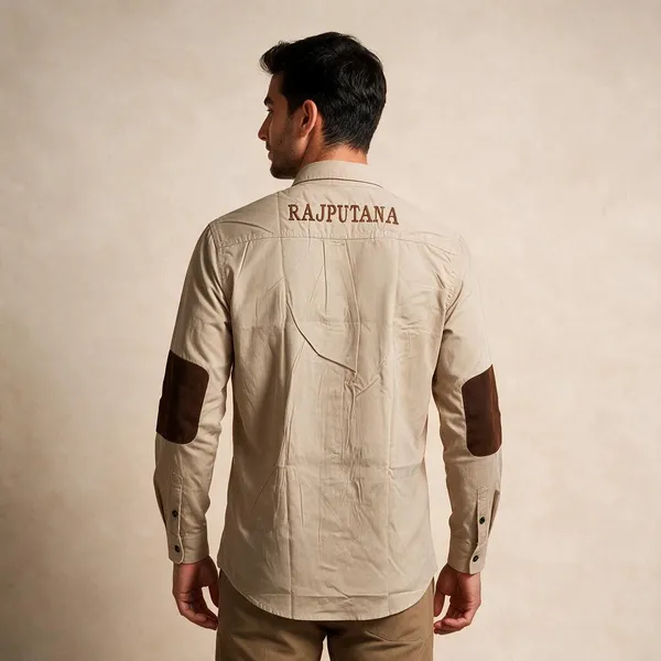 Beige_Cotton_Embroidered_Rajputana_Shirt_For_Men