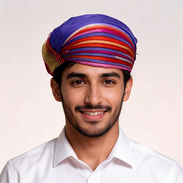 Multicolour_Traditional_Wrapped_Turban_For_Men