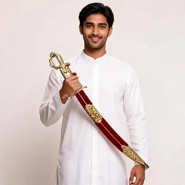 Red_Gold_Metal_Brass_Ceremonial_Talwar