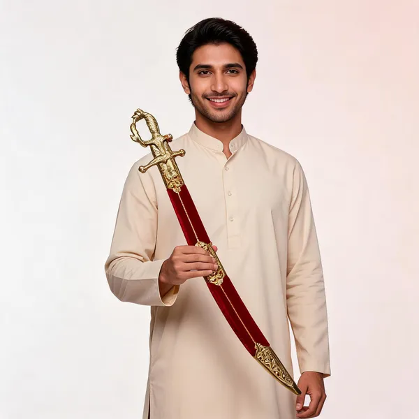 Red_Gold_Metal_Brass_Ceremonial_Talwar