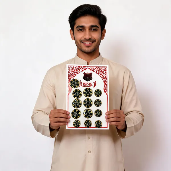 Metal_Black_Gold_Sun_Motif_Decorative_Button_Set_13Pc