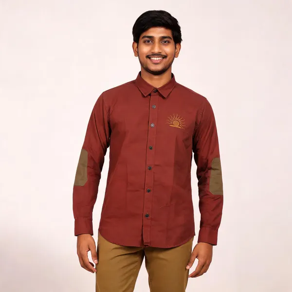Maroon_Cotton_Regular_Fit_Rajputana_Logo_Shirt_For_Men