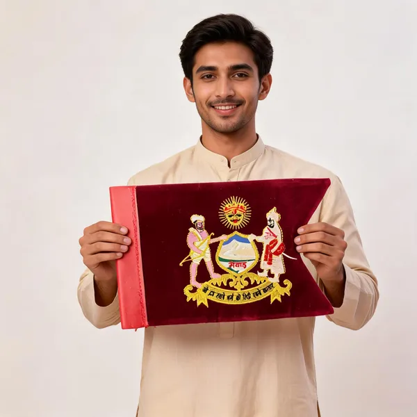 Velvet_Maroon_Mewad_Vash_Rajput_Embroidered_Car_Flag