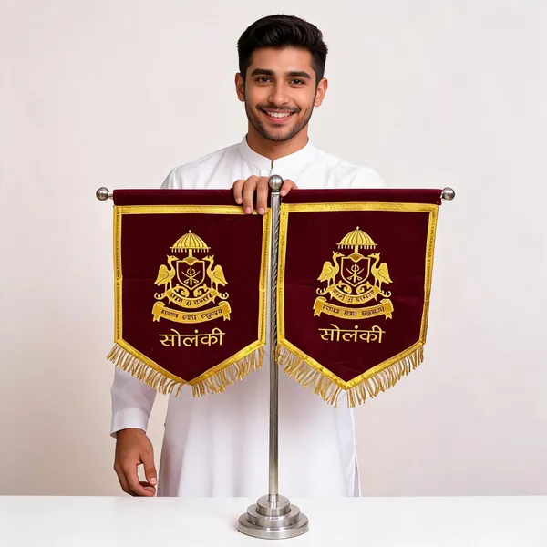 Maroon_Velvet_Embroidered_Solanki_Rajput_T-Stand_Flag