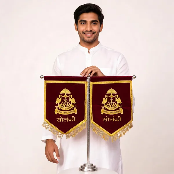 Maroon_Velvet_Embroidered_Solanki_Rajput_T-Stand_Flag