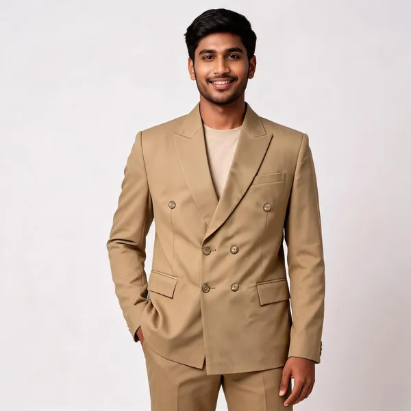 Tan_Cotton_Double_Breasted_Peak_Lapel_Blazer_For_Men